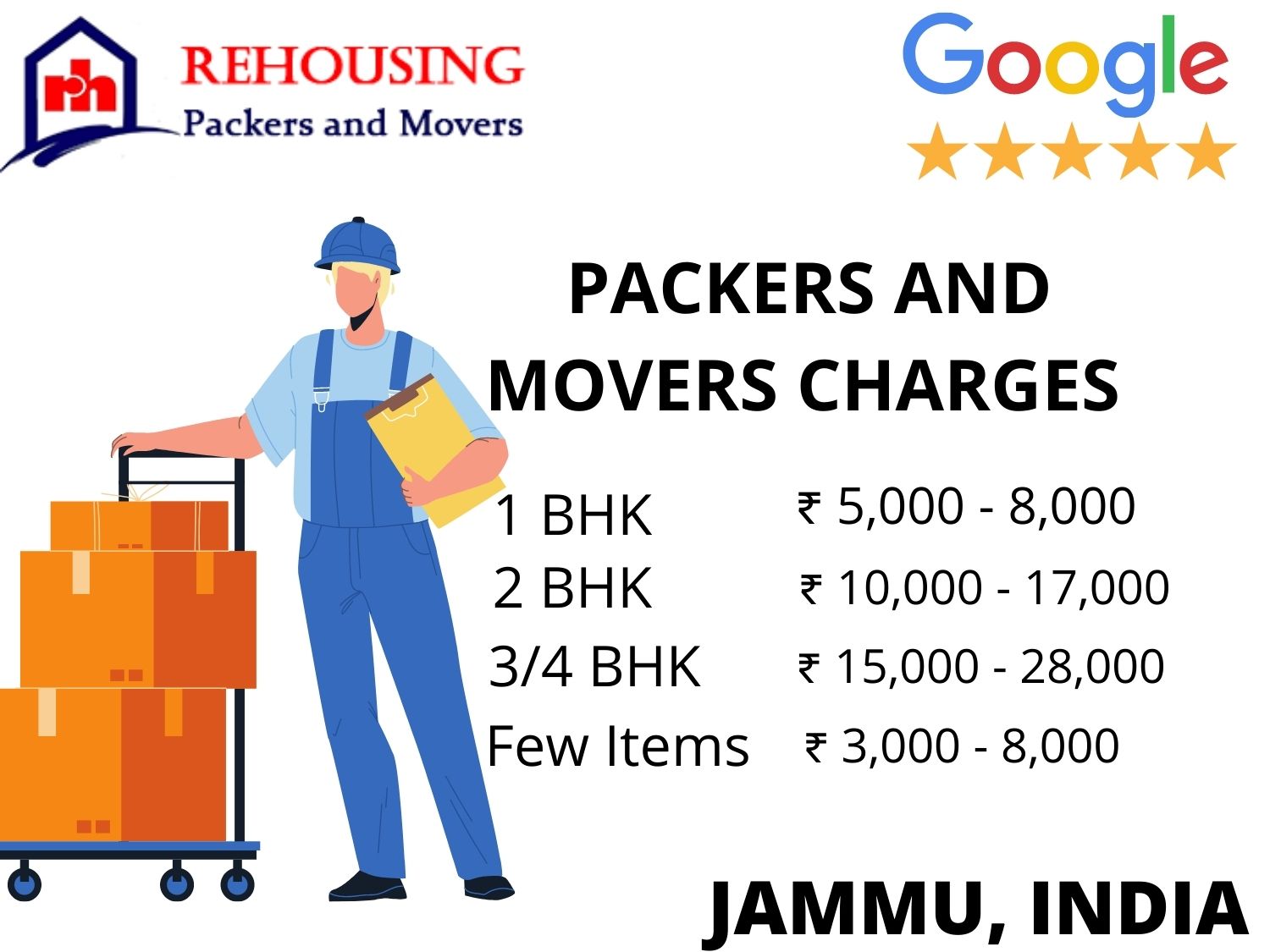 Movers and Packers Charges from Jammu