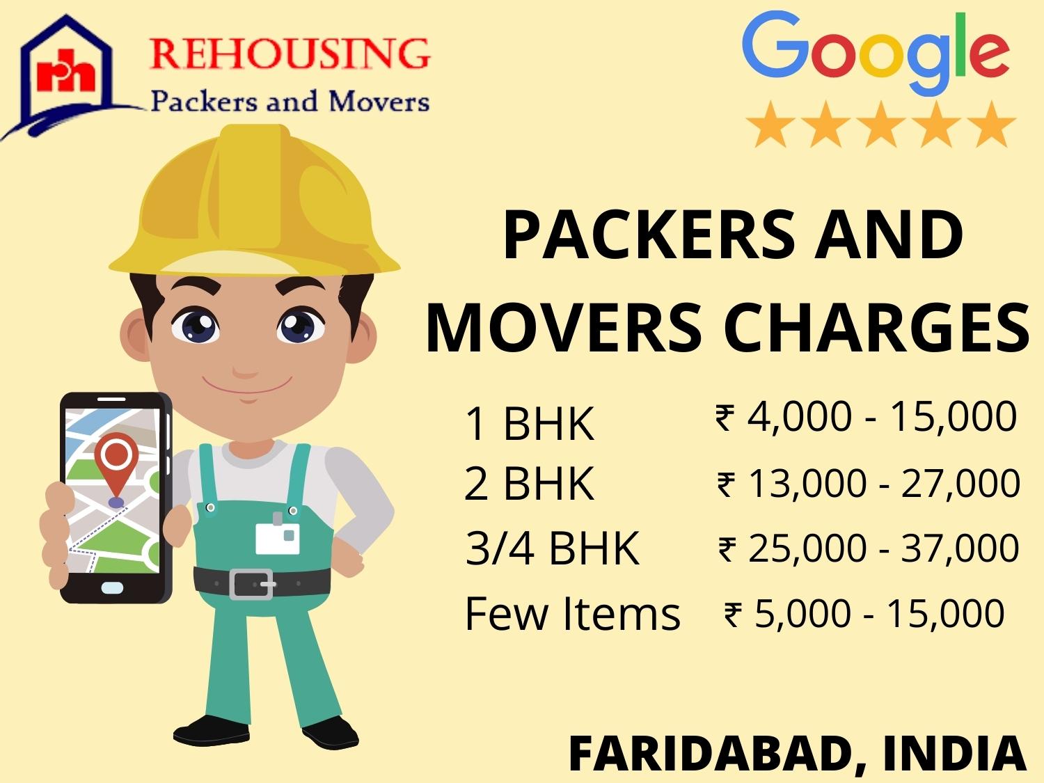 Packers and Movers Rates list for Local House Shifting In Faridabad